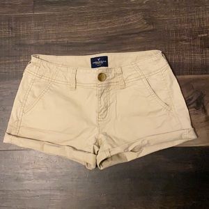 American Eagle “Shortie” Cuffed Chino Shorts 0
